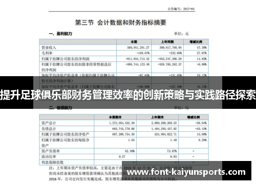 提升足球俱乐部财务管理效率的创新策略与实践路径探索